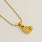 Gold color / 1 Piece Simple Series Simple Letter F Stainless Steel  Gold Color Rhinestone Unisex Pendant Necklaces Picture6